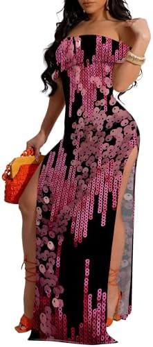 SUZONANA Sexy Maxi Dresses for Curvy Women Off Shoulder Formal Church Outfits Long Sleeve Dresses 2XL