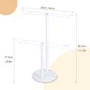 2 x Headband Holder Organizer Two-Tier with Marble Base: Jewelry Display for Women, Hair Accessories Storage Stand Scrunchie Necklace rack for Girls, for Bathroom, Vanity, Dresser, White