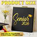 2026 Graduation Guest Book 8.7'' x 8.7" with 2 Markers Senior 2026 Scrapbook Graduates Keepsake Gift Hardcover Black Gold Foiled Photo Album Picture Book for Graduation Party Supply 144 Pages