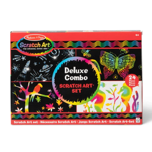 Melissa & Doug Deluxe Combo Scratch Art Set: 16 Boards, 2 Stylus Tools, 3 Frames - FSC Certified