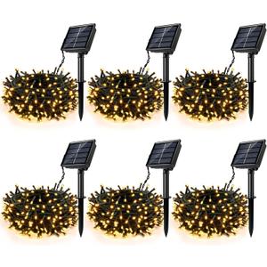 [6 Pack] Solar String Lights for Outside, 236 FT 600 LED Solar Twinkle Light Outdoor with 8 Modes & Memory Function, Waterproof Chrismas Lights for Xmas Tree Party Decorations
