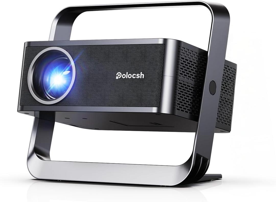 Polocsh 4K Smart Projector with WiFi and Bluetooth , 1080P Native Full HD Portable Mini Projector for Bedroom, Built-in Apps, 2s Auto Keystone , 270 Rotation for Home Outdoor Movies