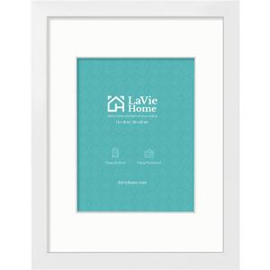 LaVie Home 14 x 18 Poster Frame White, Display Pictures 12x16 with Mat or 14x18 Without Mat, Stable and Sturdy Picture Frame and Polished Plexiglass, Horizontal and Vertical Format of The Wall1 Pack