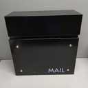 Yaocom Wall Mounted Modern Locking Mailbox 14.25" x 14" x 5.75" Large Capacity Metal Mail Box with Key Lock Galvanized Steel Security Lock Drop Black Postbox Rustproof Mailbox for Outside Home Office