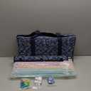 American Mahjong Set with Blue Carrying Bag, 166 White Tiles, 4 All-in-One Rack/Pushers, Mahjong Tiles Set (Ma Jong, Mah-Jongg, Majiang)