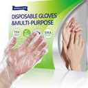 2 x 100-Count Disposable PE Gloves for Paraffin Wax Therapy | Transparent Liners for Hot Wax Treatment and Hand Care