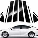 A Set Door Window B Pillar Post Cover Trim Molding Kit fit for 2024 2025 Toyota Camry Accessories with Gloss Black Self-Adhesive