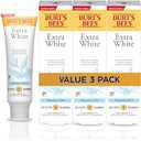 Burt's Bees Extra White Toothpaste, Fluoride Toothpaste, Natural Flavor, Mountain Mint, 4.7 oz, Pack of 3 EXP AU2027