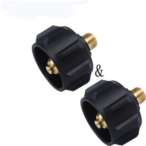GasSaf QCC1 Propane Adapter Gas Regulator Valve Fitting with Acme Nut and 1/4 Inch Male Pipe Thread 2 Part
