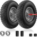 1PZ 4.00-6 Flat Free Tire and Wheel 13 Inch Solid Garden Wheelbarrow Tires 300Lbs with 5/8" & 3/4" Axle Hole 1"-3.5" Hub for Garden Cart Wheelbarrow Hand Truck for Home Farm