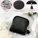 2 Pcs Small Travel Jewelry Case Bridesmaid Gift for Bachelorette Wedding Day, Mini Jewelry Pouch Organizer Bag with Zipper, Portable Waterproof Velvet Jewelries Bag for Rings, Necklaces (Black)