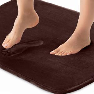 GORILLA GRIP Memory Foam Bath Rugs, Soft Absorbent Velvet Bathroom Mats, Durable Dots on Underside, Machine Washable Bathmat, Carpet Rug Room Decor for Shower Floor, 30x20 Mat, Brown