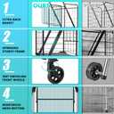 Folding Shopping Cart for Groceries,360 lbs Capacity Grocery Cart with Waterproof Liner and 360 Swiveling Wheels Collapsible Shopping Carts with Double Basket for Condo Laundry Transport Trip