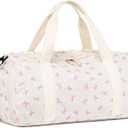 Gym Bag Sports Duffle Bag with Wet Pocket Weekender Overnight Bags with Waterproof Shoe Compartment for Girls Kids Women Dance Workout Travel Bags (Bow Pink)