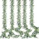 Sggvecsy Artificial Eucalyptus Garland 5 Pack Fake Eucalyptus Greenery Garland Faux Hanging Plants Artificial Vines, 5.6 Feet/Strand for Wedding Backdrop Arch Wall Table Party Outdoor Festival Decor