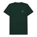 Dalix Smile Face Embroidered Cotton Relaxed Boxy Fit Short Sleeve Crewneck Tee Shirt Mens in Forest Green, S