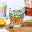 SALADAYS Whiskey Glasses Set of 2, 10oz Colorful Old Fashioned Glasses, Crystal Glassware for Bourbon Scotch Cocktail Rum Vodka Liquor