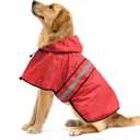 Reflective Dog Raincoat - Adjustable Hooded Pet Rain Coat Jacket, Waterproof Dog Slicker Poncho for Small to X- Large Dogs and Puppies (Red, X-Large)