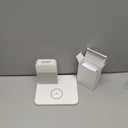 Alarm Clock Charging Station for Bedrooms, 7 in 1 Wireless Charging Station, Magnetic Charger with Night Light Bedside Clock for iPhone 17 16 15 14 13 12 Pro Max, Apple Watch, AirPods (White)