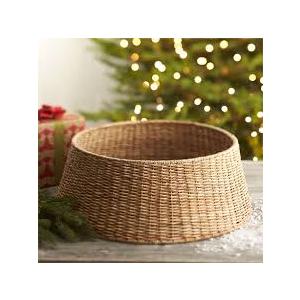 OIAHOMY Christmas Tree Collar, Wicker Holiday Tree Skirt & Stand Base Cover,Paper Rope Christmas Decor, Natural27 inch