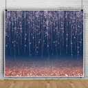 Navy Blue Glitter Backdrop 12x10ft Rose Gold and Blue Background for Photography Birthday Graduation Wedding Baby Shower Party Decorations Cake Table Banner Photo Booth Props