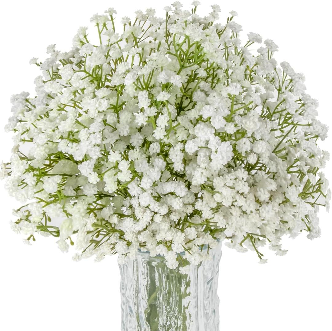 Sukh 10PCS Baby Breath Artificial Flowers Fake Babys Breath Gypsophila Flowers Bulk Realistic Artificial Flowers Bouquet Flores Artificiales para Decoracion for Wedding Party Home Decoration