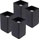 LC LICTOP Steel Furniture Feet Riser, Fit 1.5 Inch Square Leg, 2 Inch Rising Height, Heavy Duty Furniture Lifter with Felt Pad for Under Bed Storage Desk Sofa Chair, Supports 4000 lbs, 4Pcs Black