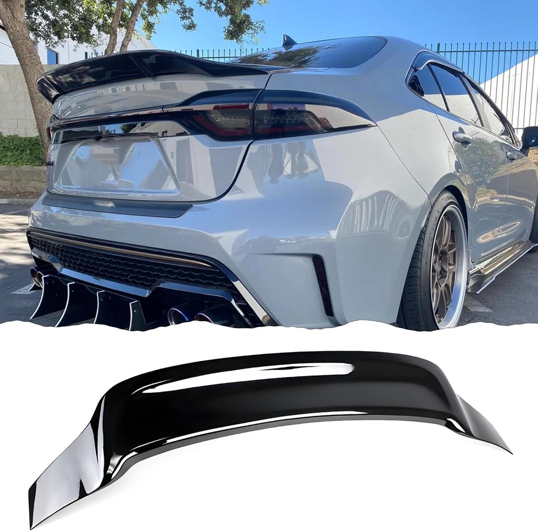 STSEV01 Rear Spoiler Wing Fit for Toyota Corolla Sedan 2020 2021 2022 2023 2024 2025 2026 L/LE/SE/XLE/XSE, Glossy Black R Style DeckLid Lip Exterior Accessories