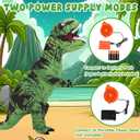 Servllcell Inflatable Dinosaur Costume for Adult,Halloween Costumes T Rex Blow Up Costumes for Women Men,Funny Cosplay Party(Green) (Green)
