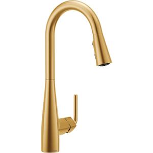 Moen Crisan Single Handle Pulldown Kitchen Faucet Featuring Power Boost and Reflex Docking System, Brushed Gold, 87237BG