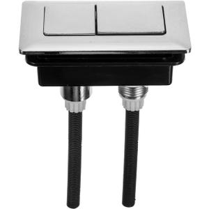 Toilet Rectangular Push Button, Double Push Toilet Flush Replacement, Water Tank Universal Press and Flush Valve Dual Button, Dual Lid Hole Replacement, Adjustable Thread Kit