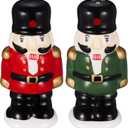 Baderke Christmas Nutcracker Soldiers Salt and Pepper Shaker Set Red Green Salt and Pepper Shaker Set Christmas Gift Home Xmas Kitchen Table Decorations