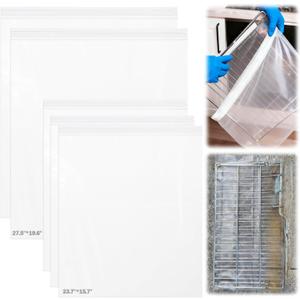 XANGNIER 5 Pack No Scrub Oven Rack Cleaning Bags,No Cleaner Included,Simple to Use,No Messy Hands Reusable Leakproof Soaking Cleaner Bags for Removable Metal Rack,BBQ Grills,Grill Grate (5 Packs--Short-edge opening 1)