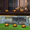 Huaxu Solar Lights Outdoor Decor Metal Lotus Flower LED Waterproof Glass Decorative Gifts for Garden Lover Women Mom Table Pathway Lawn Patio Yard Ground