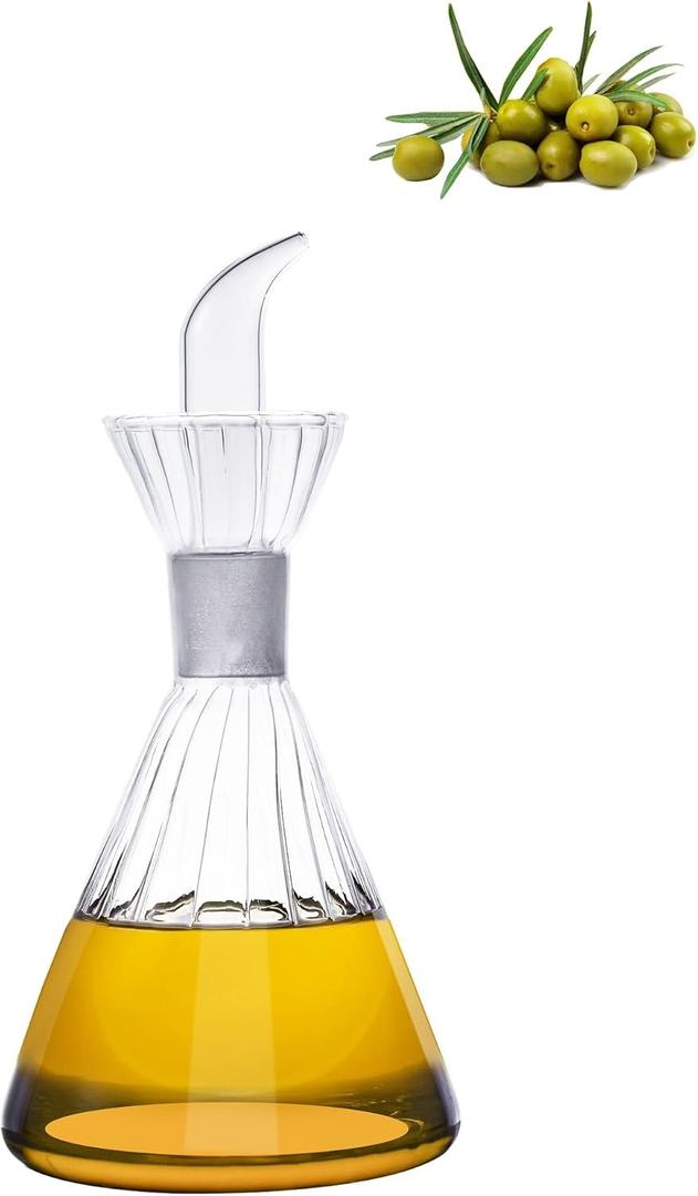 HAIZEEN 9 oz/250 ml Glass All-Purpose Cruet, Glass Oil Decanter and Cruet for Kitchen and BBQ oil dispenser bottle for kitchen Cooking Oil Dispenser Oil Bottle (8.5 Ounces)