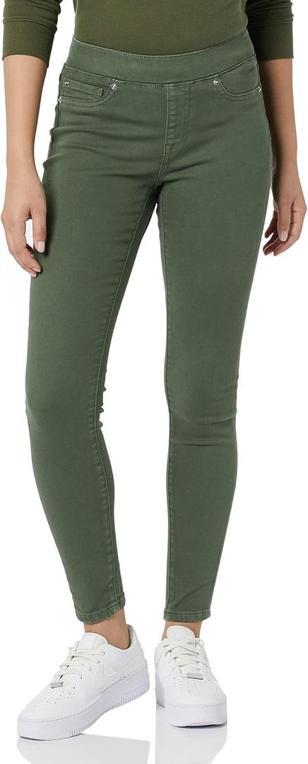 Amazon Essentials Women's Mid-Rise Stretch Pull-On Jegging (Dark Green) 16 Short