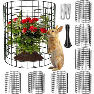 8 Packs Round Plant Protector from Animals,Metal Wire Mesh Garden Plant Cages for Outdoor Gardening Supplies, Garden Protection Rabbits Chickens Ducks for Vegetables, Flowers, Shrubs (16'' x 12'')
