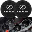 Car Cup Holder Coaster for Lexus ES350 GS350 GS300h GS450h is300 es350 ls460 rx350 NX300h Silicone Cupholder Coaster,Car Interior Accessories,2.76 Inch 2 Pieces (Black-gl1-11)