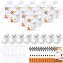 HyDren 12 Sets Halloween Boo Basket Stuffers Bulk Handmade Positive Crochet Ghost Gifts with Positive Cards Office Cute Boo Ghost Decor for Women Men Family Home Birthday Halloween Party Favors