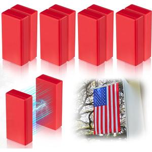 8PCS Strong Magnetic Flag Weights for Bottom of Flag in Winds,Heavy Duty Rubber Coated Magnet Drapery Weights,Waterproof Outdoor Curtain Magnets,Wind Banner Weights to Prevent Outdoor Flag/Drapery Tangles,4 Pairs