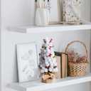 16.5 inch White Christmas Tree Centerpiece Small Tabletop Christmas Tree, White Pine Tree Rustic Mini Christmas Decorations Centerpiece Holiday Kitchen Shelf Decor Xmas Gifts