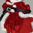 Toddler Baby Girl Christmas Dress Newborn Santa Claus Princess Dress Cute Long Sleeve Fur Romper Clothes (0-3 Months, Red)