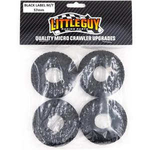 Generic Little Guy Racing Parts Black Label M/T (57mm) 1.0 Inch Tires Compatible with 1/24 RC Axial SCX24, RGT, Element, Enduro, URUAV (4 Tires per Order), Black, 57mmx19mmR1 + Free LGRP Sticker