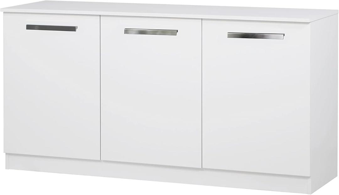 Saint Birch Alaska Wood 3 Door Credenza File Cabinet in White