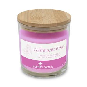 Estrella Blanca Cashmere Rose Scented Candle, 9oz Clear Glass Jar, Floral Home Fragrance, Scented Candles for Home, Soy Candles for Home Scent, Candle Gift for Women Men, Home Fragrance Decoration