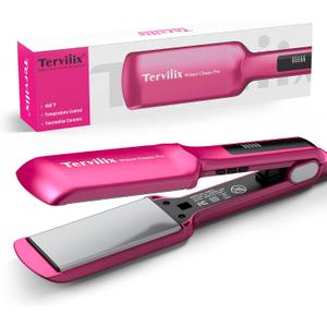 Terviiix Flat Iron Hair Straightener, 2 Inch Widest Ceramic Flat Iron for Hair, Professional Straightening Irons with Adjustable Temp, Fast Styling for Silky Smooth Hair, Dual Voltage, Auto Off, Pink (2 inches)