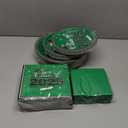 Graduation Party Plates and Napkins Gatherfun 2025 Graduation Party Supplies Green Disposable Paper Plates Luncheon Napkins Cocktail Napkins for Congrats Grad Party Decorations, Serve 50