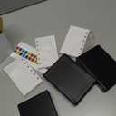 Engrowtic 3 Set Mini 6 Ring Binder 3 x 5 Inch 300 Paper Refill 78 Alphabet Dividers Small Index Tabs 3 Black PU Leather Binder Professional Ring Planner Notebook Kit (Lined)