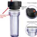 Geekpure 10-Inch Whole House Slim Water Filter Housing with Pressure Relief Valve - 3/4" NPT Brass Port-Fit for 2.5" x 10" Filters-Clear (1)