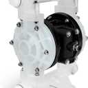 Air Operated Double Diaphragm Pump, 12 GPM Dual Diaphragm Air Pump Pneumatic Waste Oil Transfer Pump for Chemical, 1/2 Inch Inlet/Outlet